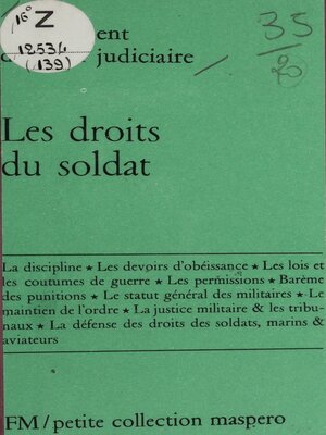 cover image of Les droits du soldat